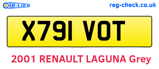 X791VOT are the vehicle registration plates.