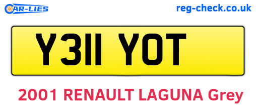 Y311YOT are the vehicle registration plates.