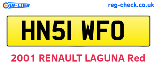 HN51WFO are the vehicle registration plates.