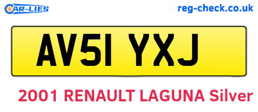 AV51YXJ are the vehicle registration plates.