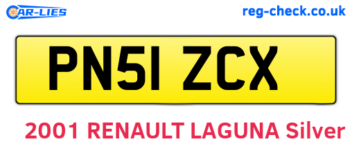 PN51ZCX are the vehicle registration plates.