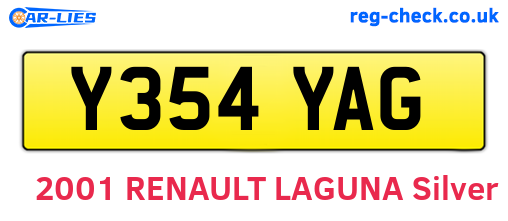 Y354YAG are the vehicle registration plates.