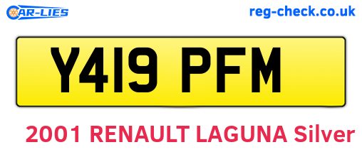 Y419PFM are the vehicle registration plates.