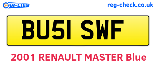 BU51SWF are the vehicle registration plates.