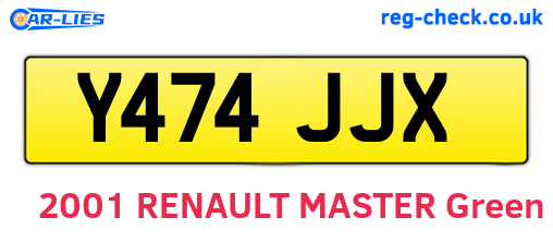 Y474JJX are the vehicle registration plates.