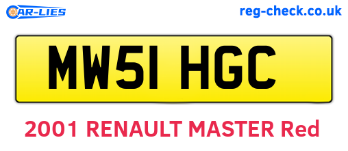 MW51HGC are the vehicle registration plates.