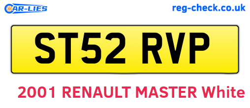ST52RVP are the vehicle registration plates.