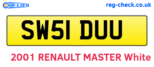 SW51DUU are the vehicle registration plates.
