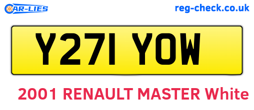 Y271YOW are the vehicle registration plates.