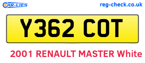 Y362COT are the vehicle registration plates.