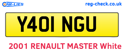 Y401NGU are the vehicle registration plates.