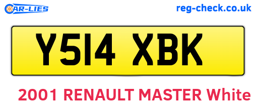 Y514XBK are the vehicle registration plates.