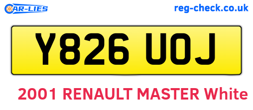 Y826UOJ are the vehicle registration plates.