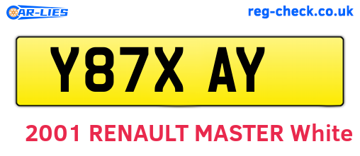 Y87XAY are the vehicle registration plates.
