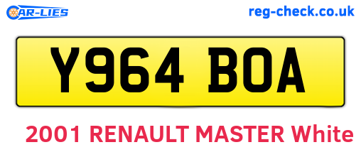 Y964BOA are the vehicle registration plates.