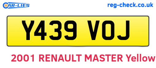 Y439VOJ are the vehicle registration plates.
