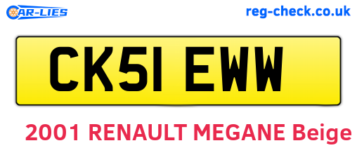 CK51EWW are the vehicle registration plates.
