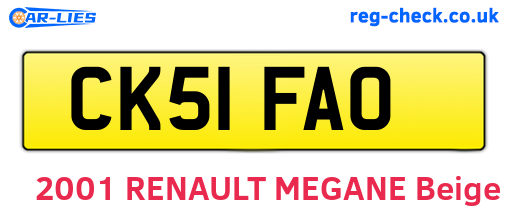 CK51FAO are the vehicle registration plates.