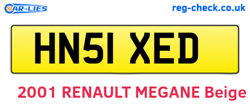 HN51XED are the vehicle registration plates.