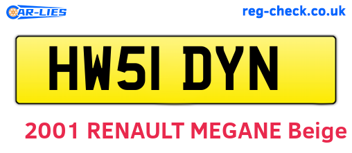HW51DYN are the vehicle registration plates.