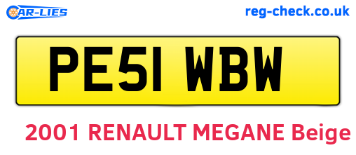 PE51WBW are the vehicle registration plates.
