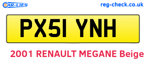 PX51YNH are the vehicle registration plates.