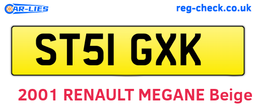 ST51GXK are the vehicle registration plates.