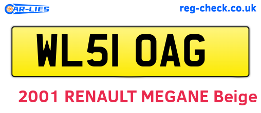 WL51OAG are the vehicle registration plates.