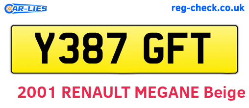 Y387GFT are the vehicle registration plates.
