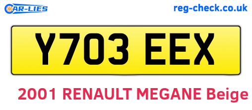 Y703EEX are the vehicle registration plates.