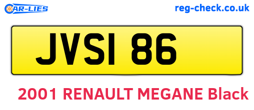 JVS186 are the vehicle registration plates.