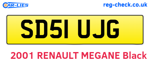 SD51UJG are the vehicle registration plates.