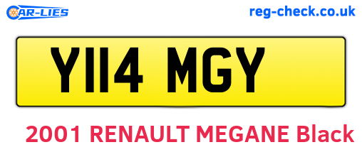 Y114MGY are the vehicle registration plates.