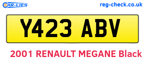 Y423ABV are the vehicle registration plates.