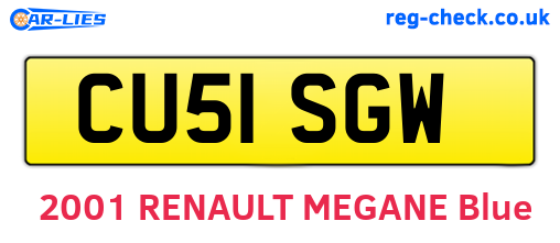 CU51SGW are the vehicle registration plates.