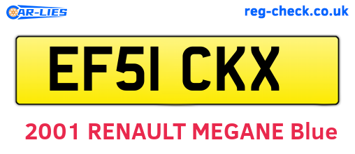 EF51CKX are the vehicle registration plates.