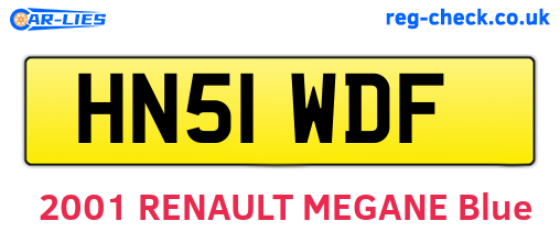 HN51WDF are the vehicle registration plates.