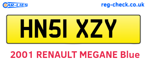 HN51XZY are the vehicle registration plates.