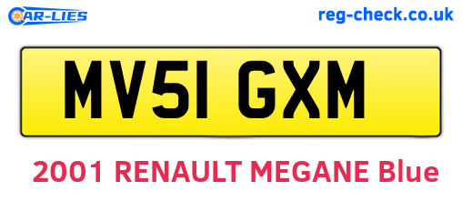 MV51GXM are the vehicle registration plates.