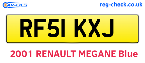 RF51KXJ are the vehicle registration plates.