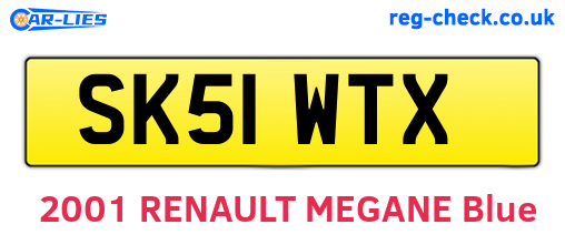 SK51WTX are the vehicle registration plates.