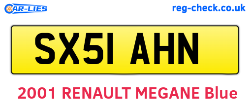 SX51AHN are the vehicle registration plates.