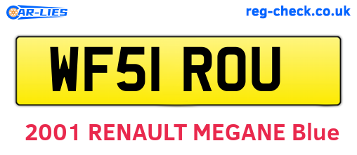 WF51ROU are the vehicle registration plates.