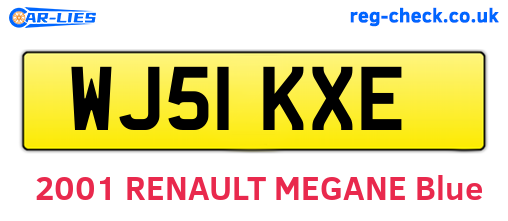 WJ51KXE are the vehicle registration plates.