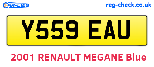 Y559EAU are the vehicle registration plates.