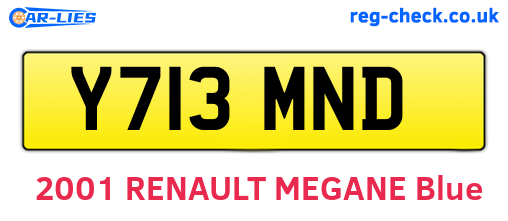 Y713MND are the vehicle registration plates.