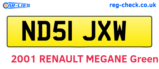 ND51JXW are the vehicle registration plates.