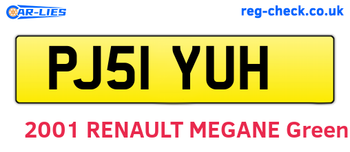 PJ51YUH are the vehicle registration plates.