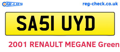 SA51UYD are the vehicle registration plates.