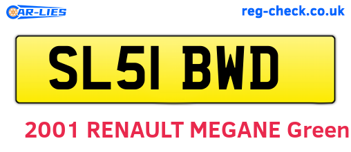 SL51BWD are the vehicle registration plates.